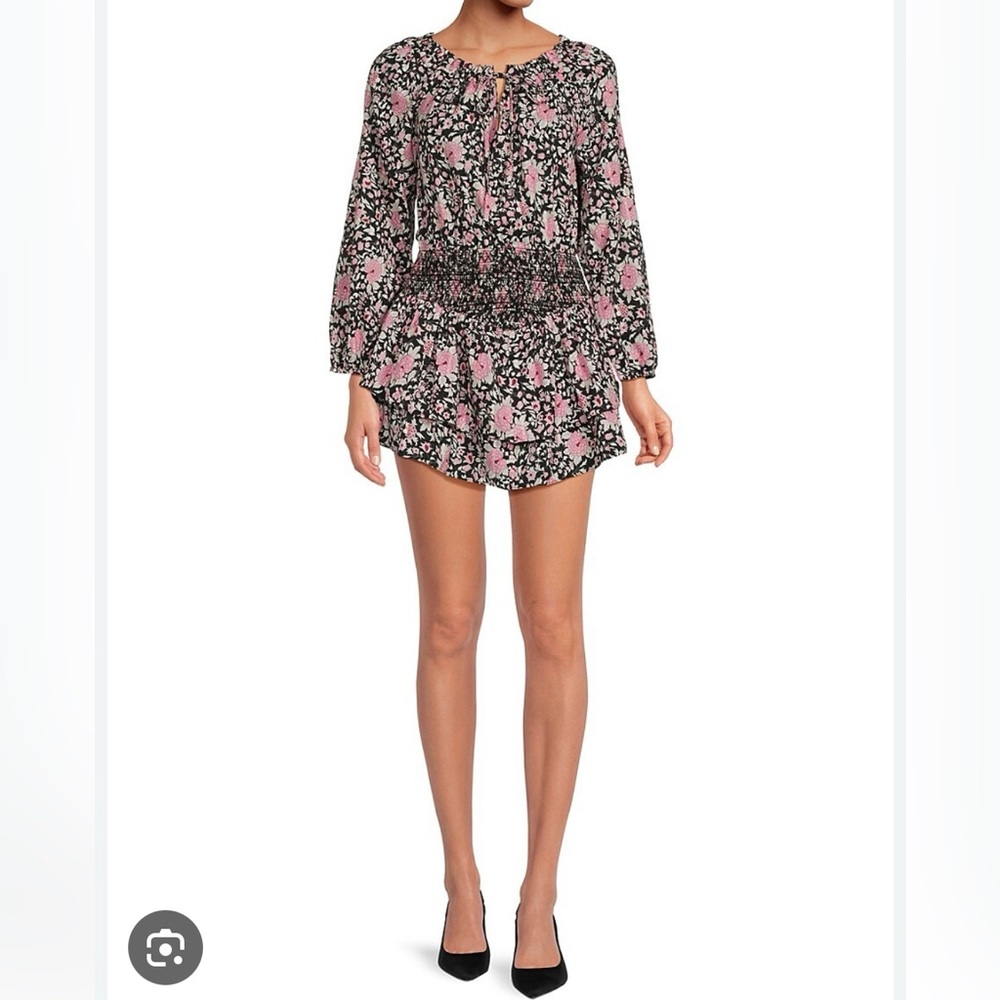 Floral Pink and Black Women's Dress